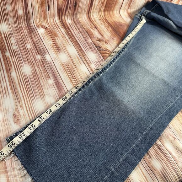 Vigoss HERITAGE FIT Sz 22 High Rise Raw Hem Crop Straight Jeans Denim Pant 38x26 - Picture 8 of 11